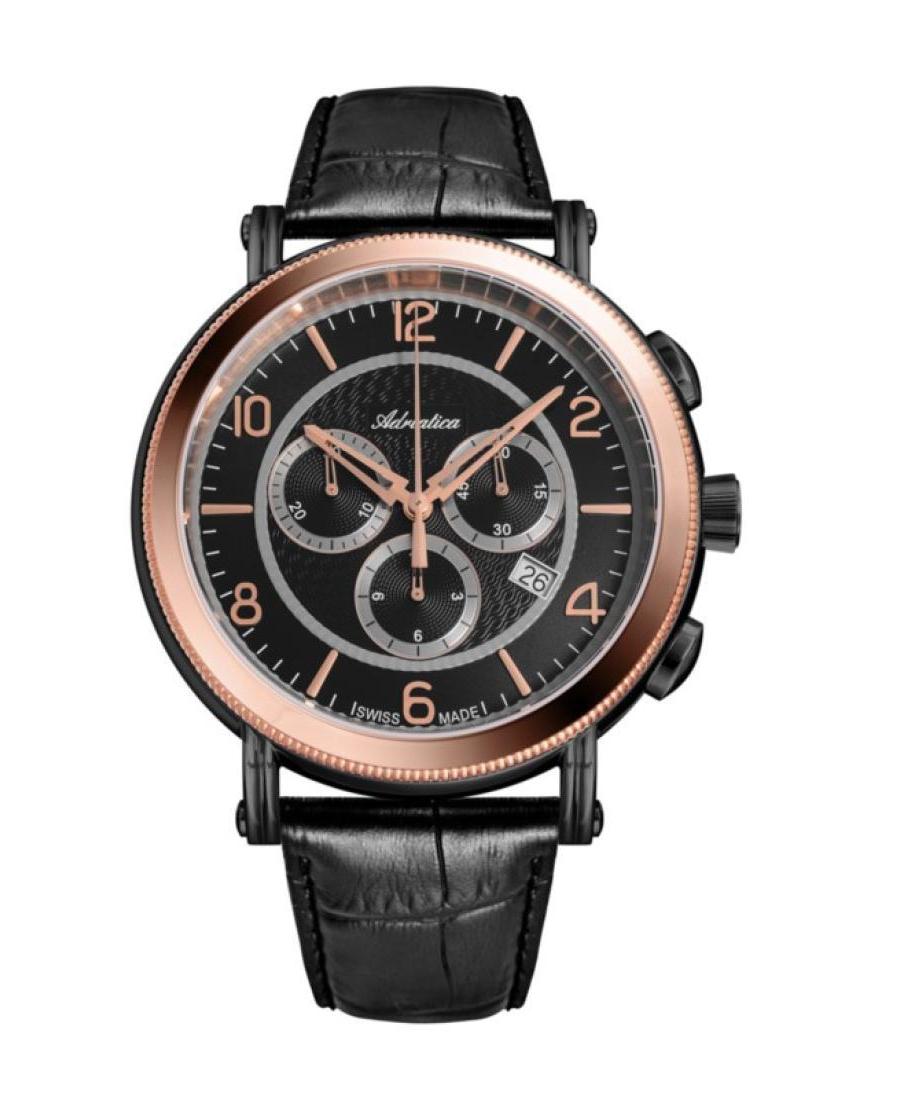 Vyriškas Classic Analog Swiss Kvarcinis Watch Chronograph ADRIATICA Juodas Dial A8294.K254CH