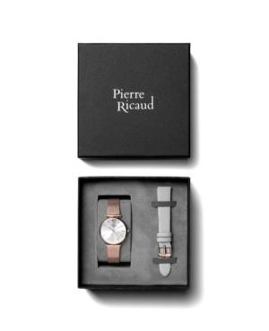 Kobiety Classic Analog kwarcowy Zegarek PIERRE RICAUD Srebrna Wybierz 34mm P22044.91R3Q - SET