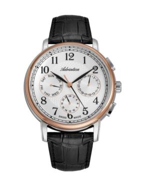 Vyriškas Classic Analog Swiss Kvarcinis Watch ADRIATICA Sidabras Dial 7mm A8256.R223QFXL