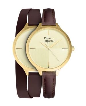 Kobiety Classic Analog kwarcowy Zegarek PIERRE RICAUD Złoty kolor Wybierz P22005.1B11LQ/T - SET