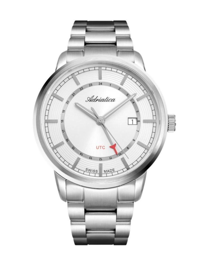Men Classic Analog Swiss Quartz Watch ADRIATICA Silver Dial 24mm A8307.5113Q