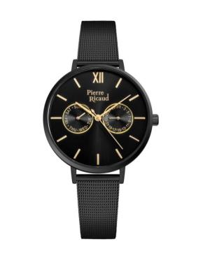 Женские Классические Аналоговые Кварцевые Часы PIERRE RICAUD Черный Циферблат 36mm P22110.B164QF