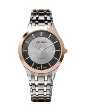 Men Classic Analog Swiss Quartz Watch ADRIATICA Silver color Dial 40mm A1236.R117Q