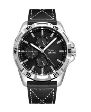 Men Classic Analog Quartz Watch PIERRE RICAUD Black Dial 51mm P97263.5214QF