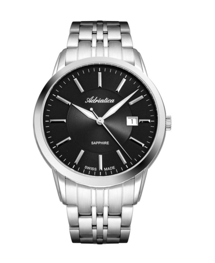 Men Classic Analog Swiss Quartz Watch ADRIATICA Černá Dial 42mm A8306.5114Q