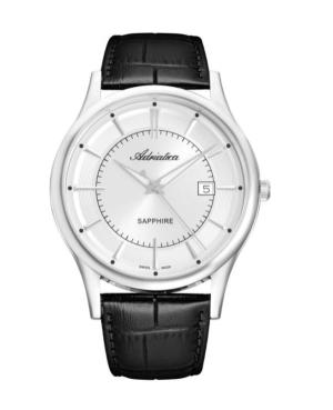 Men Classic Analog Swiss Quartz Watch ADRIATICA Silver Dial 42mm A1296.5213Q