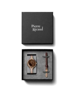 Women Classic Analog Quartz Watch PIERRE RICAUD Braun Dial P22039.914GQ - SET/T image 3