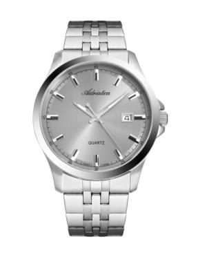 Men Classic Analog Klasické Swiss Quartz Watch ADRIATICA Silver color Dial 42mm A8304.5117QA