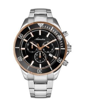 Men Classic Analog Klasické Swiss Quartz Watch Chronograph ADRIATICA Černá Dial 45mm A1139.R114CHN