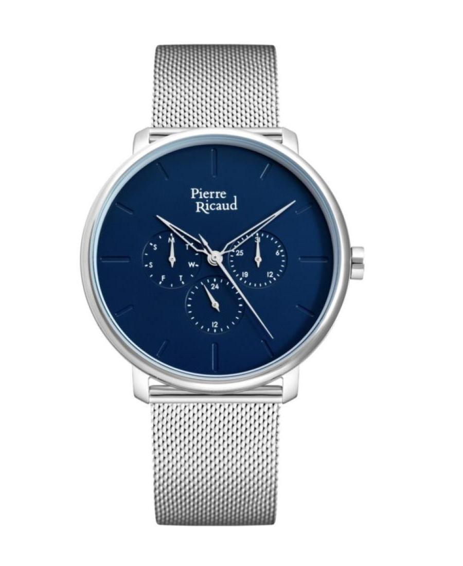 Men Classic Analog Quartz Watch PIERRE RICAUD Modrá Dial P97169.5115QF