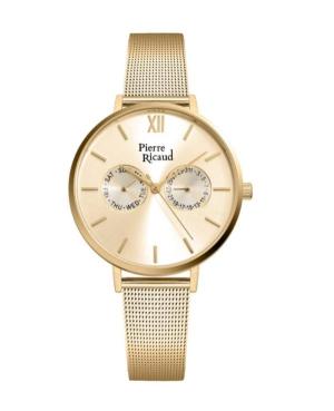 Women Classic Analog Quartz Watch PIERRE RICAUD Gold color Dial 36mm P22110.1161QF