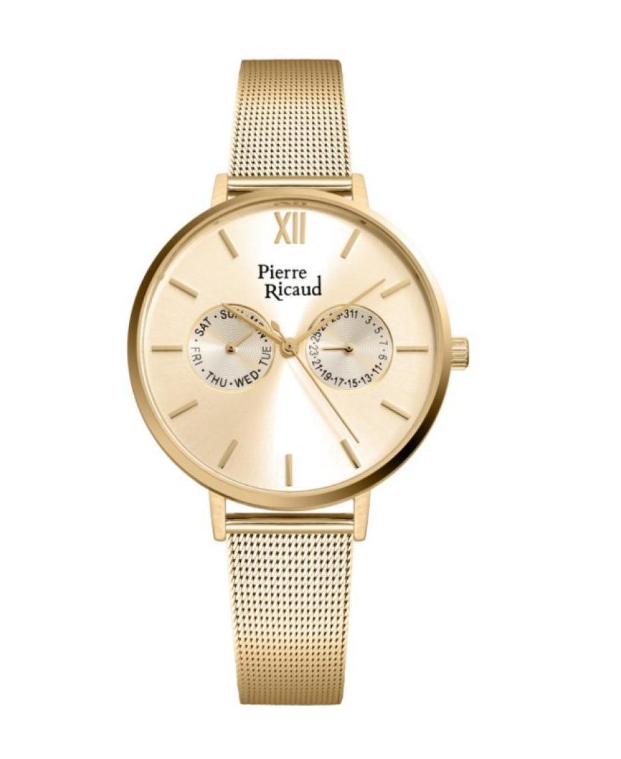 Moteriškas Classic Analog Kvarcinis Watch PIERRE RICAUD Gold color Dial 36mm P22110.1161QF