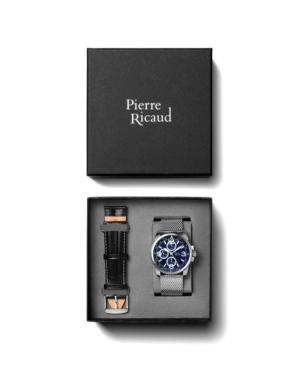 Men Classic Analog Quartz Watch PIERRE RICAUD Blau Dial 47mm P60026.5155QF-SET