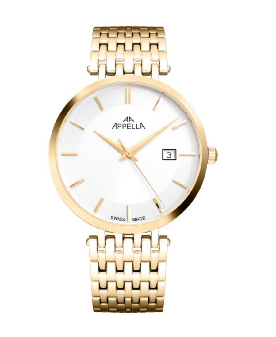 Vyriškas Classic Analog Swiss Kvarcinis Watch APPELLA Sidabras Dial 40mm L12001.1113Q