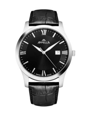 Men Classic Analog Swiss Quartz Watch APPELLA Černá Dial 42mm L12004.5264Q