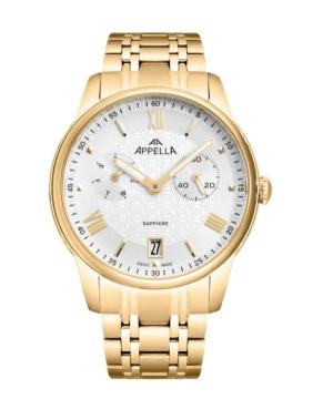 Men Classic Analog Swiss Quartz Watch APPELLA Silver Dial 42mm L70008.1163QF