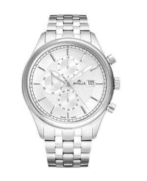 Mężczyźni Classic Analog Szwajcar kwarcowy Zegarek Chronograf APPELLA Srebrna Wybierz 24mm L70002.5113CH