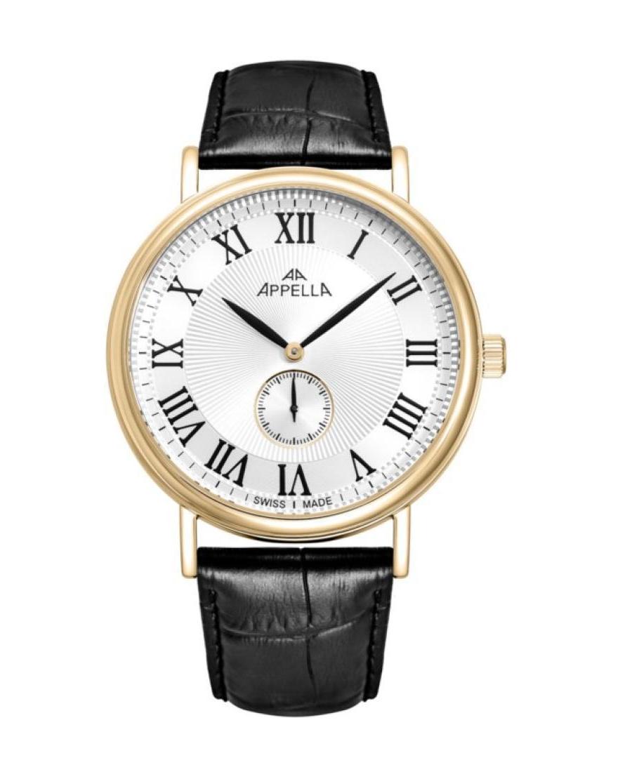 Men Classic Analog Swiss Quartz Watch APPELLA Silver Dial 42mm L70005.1233Q