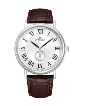 Mężczyźni Classic Analog Szwajcar kwarcowy Zegarek APPELLA Srebrna Wybierz 42mm L70005.5B33Q
