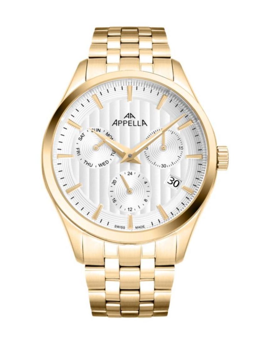 Vyriškas Classic Analog Swiss Kvarcinis Watch APPELLA Sidabras Dial 43mm L70003.1113QF