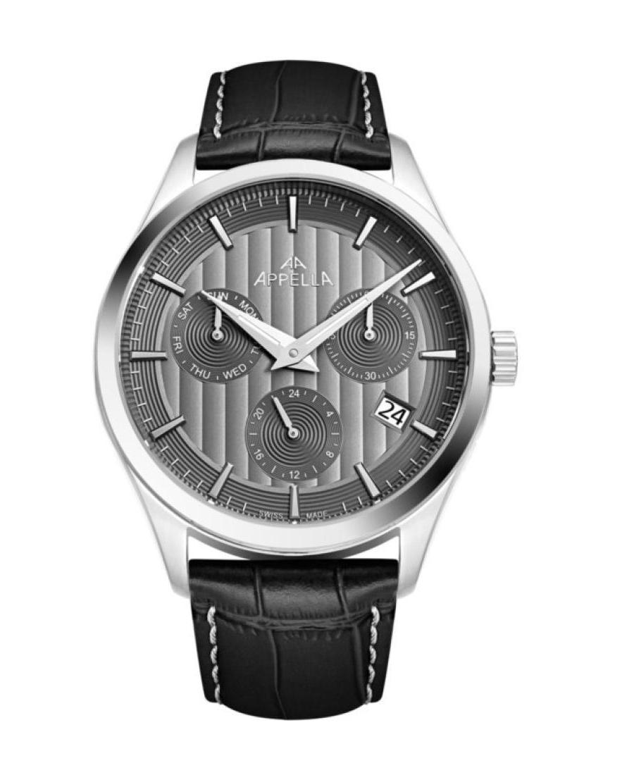 Men Classic Analog Swiss Quartz Watch APPELLA Silver color Dial 24mm L70003.5217QF
