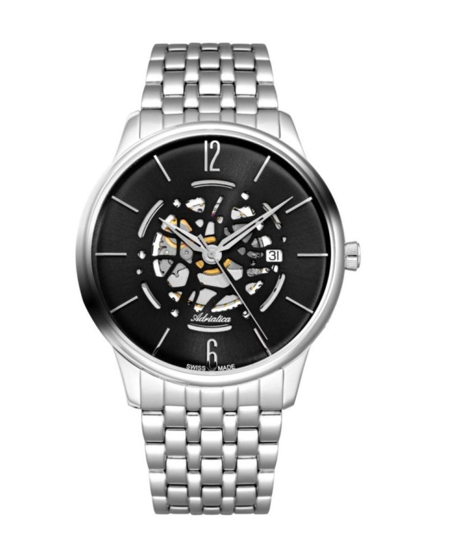 Men Classic Analog Swiss Automatic Watch ADRIATICA Schwarz Dial 44mm A8269.5116A