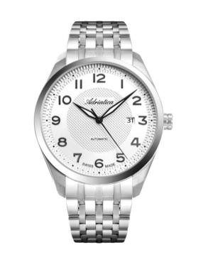 Mężczyźni Classic Analog Szwajcar automatyczny Zegarek ADRIATICA Srebrna Wybierz A8309.5123A