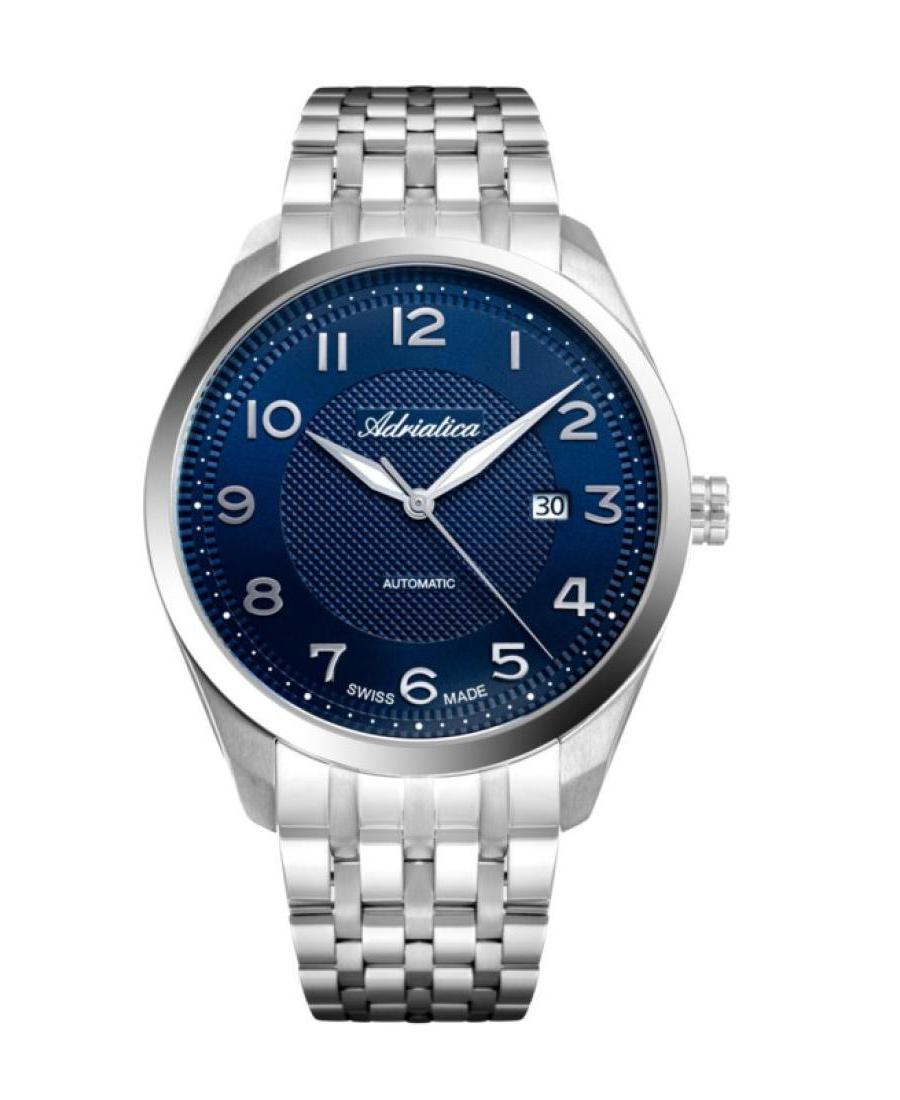 Men Classic Analog Swiss Automatic Watch ADRIATICA Silver Dial 42mm A8309.5125A