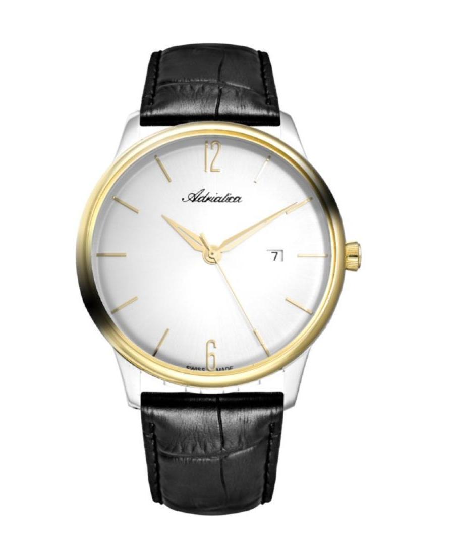 Men Classic Analog Swiss Quartz Watch ADRIATICA Silver Dial 44mm A8269.2253Q