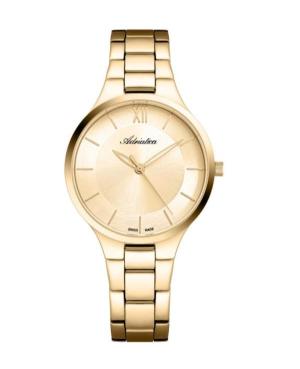 Women Classic Analog Swiss Quartz Watch ADRIATICA Gold color Dial 34mm A3823.1161Q
