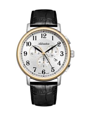 Men Classic Analog Swiss Quartz Watch Chronograph ADRIATICA Gold color Dial 42mm A8256.2223CH