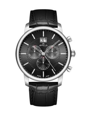 Men Classic Analog Swiss Quartz Watch Chronograph APPELLA Schwarz Dial 24mm L70011.5214CH
