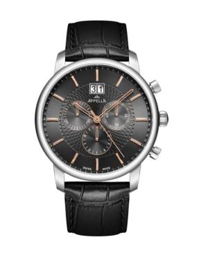Mężczyźni Classic Analog Szwajcar kwarcowy Zegarek Chronograf APPELLA Czarny Wybierz 24mm L70011.52R6CH