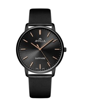 Mężczyźni Classic Analog Szwajcar kwarcowy Zegarek APPELLA Czarny Wybierz 41mm L70012.S2R6Q