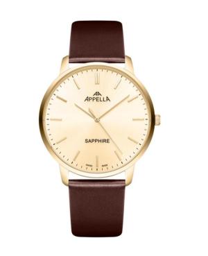 Mężczyźni Classic Analog Szwajcar kwarcowy Zegarek APPELLA Złoty kolor Wybierz 41mm L70012.1B11Q