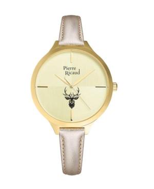 Kobiety Classic Analog kwarcowy Zegarek PIERRE RICAUD Złoty kolor Wybierz 40mm P22005.1B11LQRE- SET